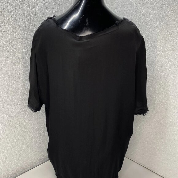 Sanctamuerte Women’s Girocollo Frayed-Trim Short Sleeve T-Shirt Black Size XS - Picture 7 of 11